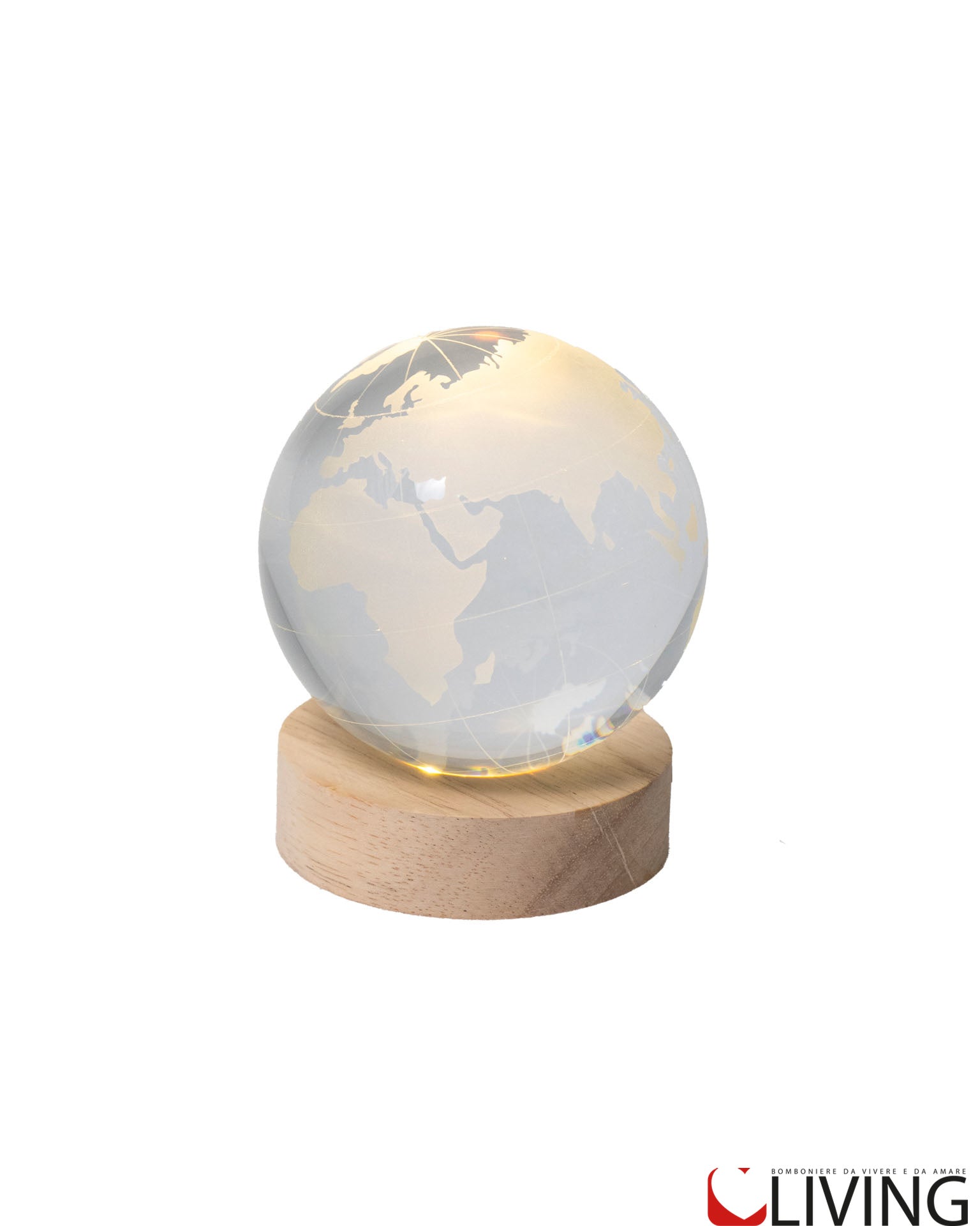bomboniera sfera piccola mappamondo con luce led