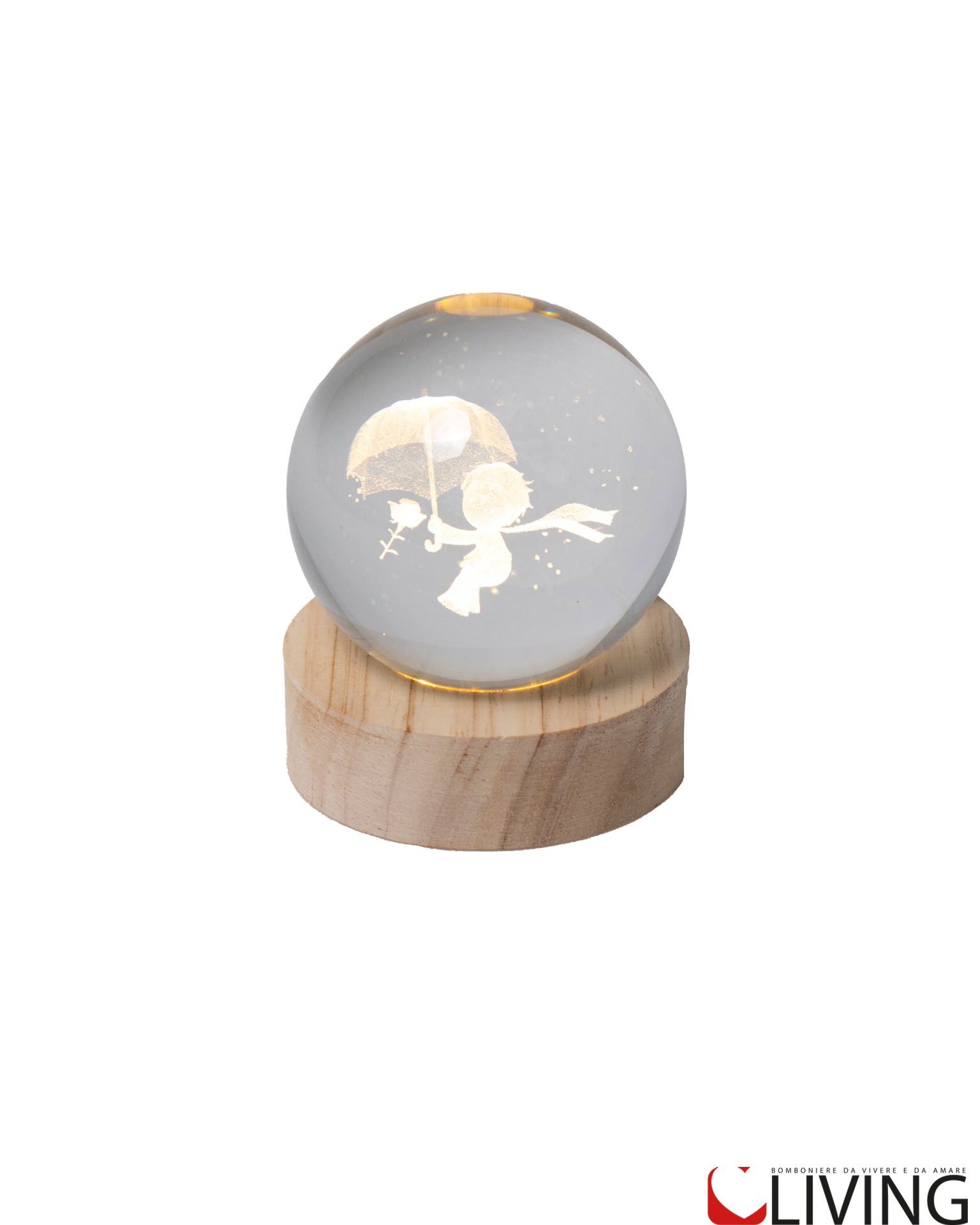 bomboniera sfera piccola piccolo principe con luce led