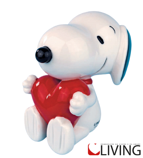 Bomboniera Snoopy con cuore in porcellana