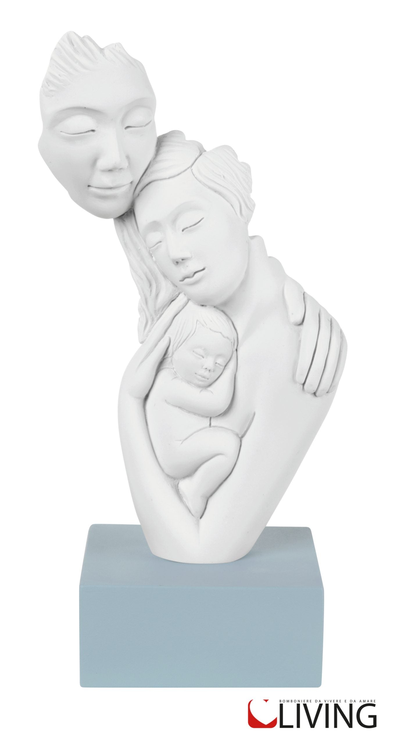 statua famiglia face con base carta da zucchero