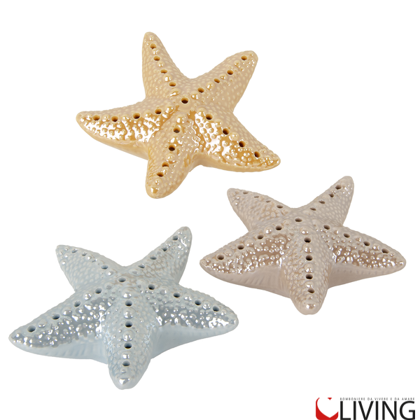 bomboniera stella marina porcellana con luce led