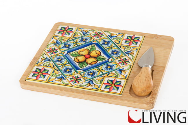 Bomboniera tagliere con coltello linea Mediterraneo