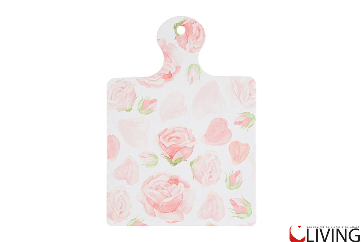 bomboniera tagliere ceramica decoro rose