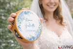 bomboniera tamburello matrimonio decoro floreale personalizzabile