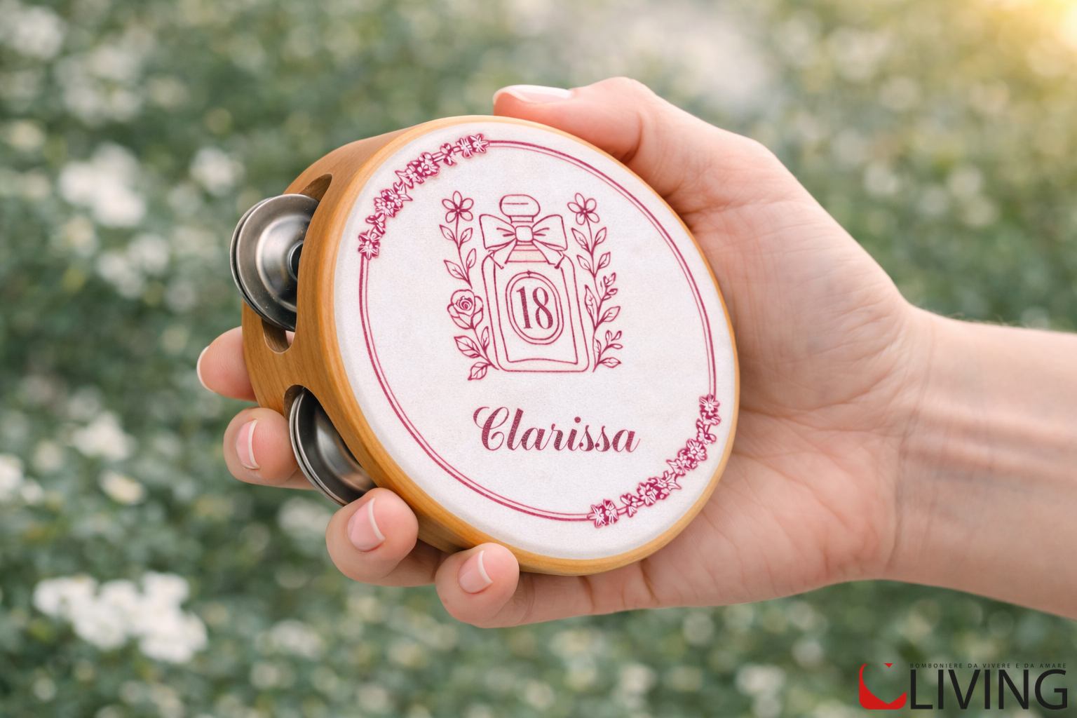 bomboniera tamburello diciottesimo compleanno ragazza personalizzabile