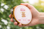 bomboniera tamburello battesimo orsetto rosa personalizzabile