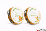 bomboniera tamburello battesimo animali della foresta personalizzabile