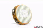 bomboniera tamburello righe verde salvia personalizzabile