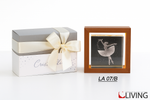 bomboniera teca legno grande con ballerina luce led