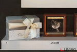 bomboniera teca legno grande con ballerina luce led