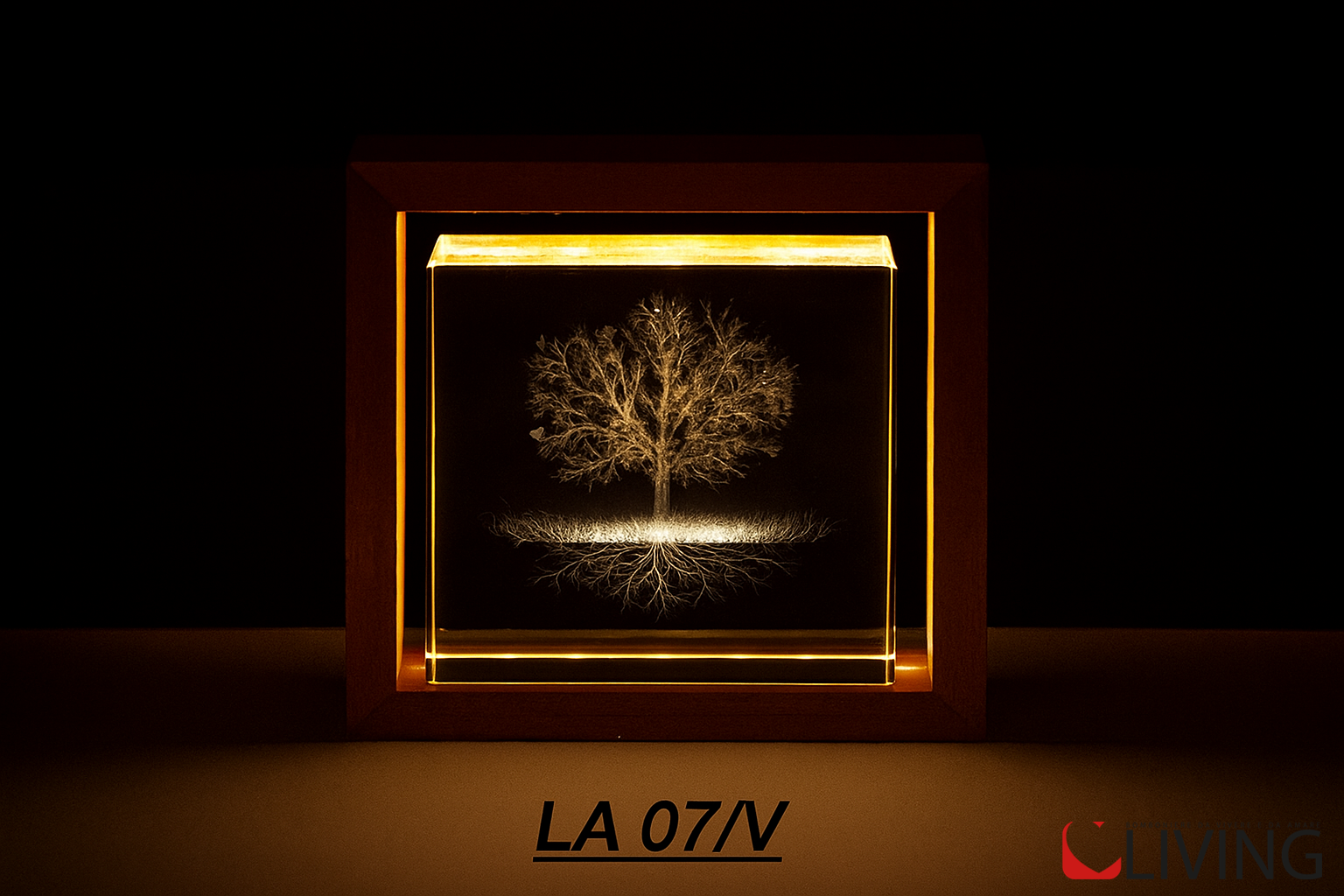 bomboniera teca legno grande con albero della vita luce led