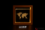 bomboniera teca legno con mappamondo luce led