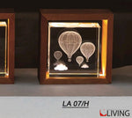 bomboniera teca legno grande con mongolfiere luce led