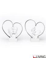 bomboniera teste bacio resina con cuore
