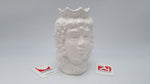Bomboniera testa di moro donna ceramica di Caltagirone bianca 13cm