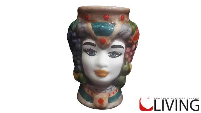 Bomboniera testa di donna in ceramica