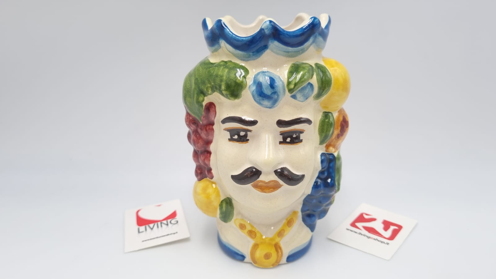 Bomboniera tipica Siciliana testa di moro in ceramica di Caltagirone colorata