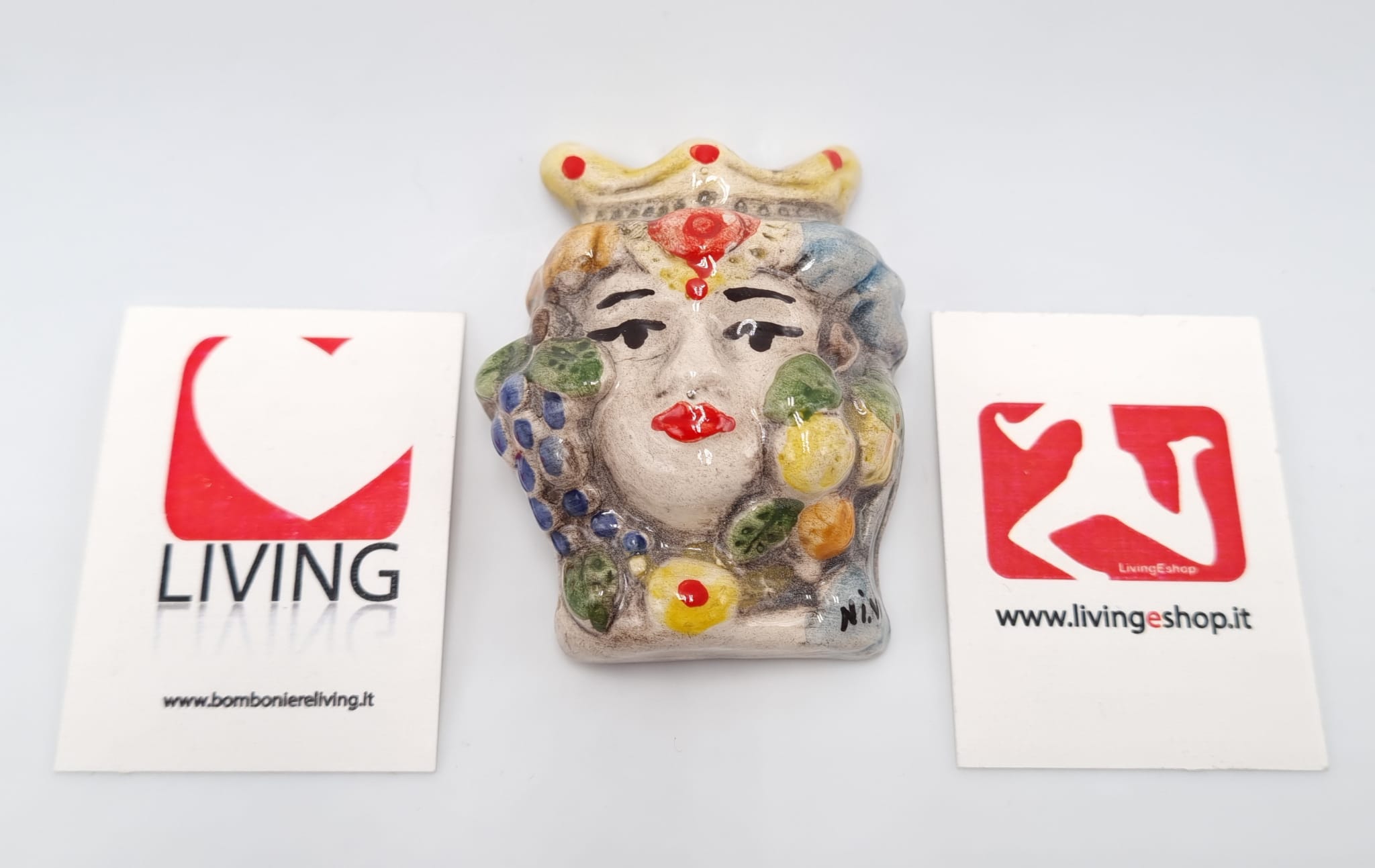 Bomboniera tipica Siciliana testa di donna con magnete in ceramica