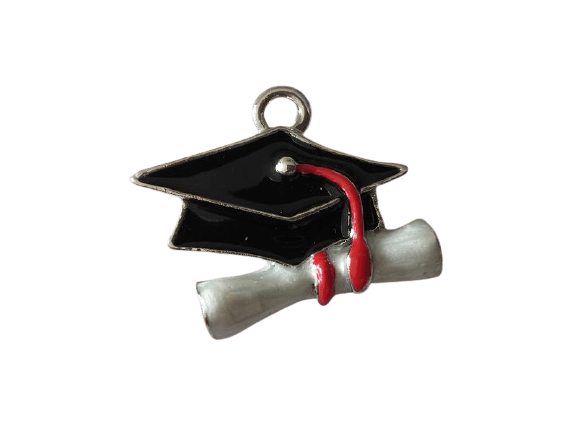 Bomboniera laurea charm tocco nero