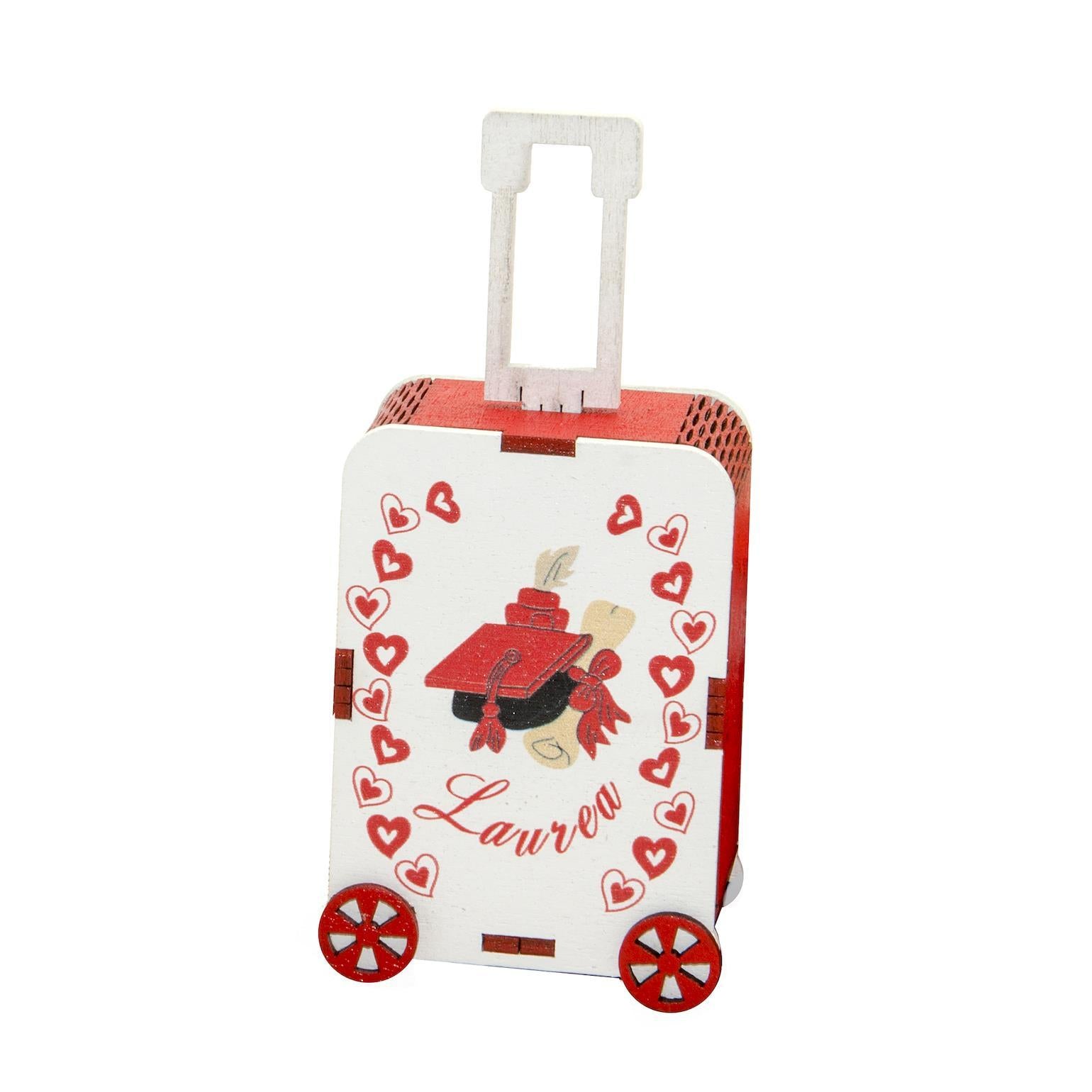 Bomboniera laurea trolley portaconfetti