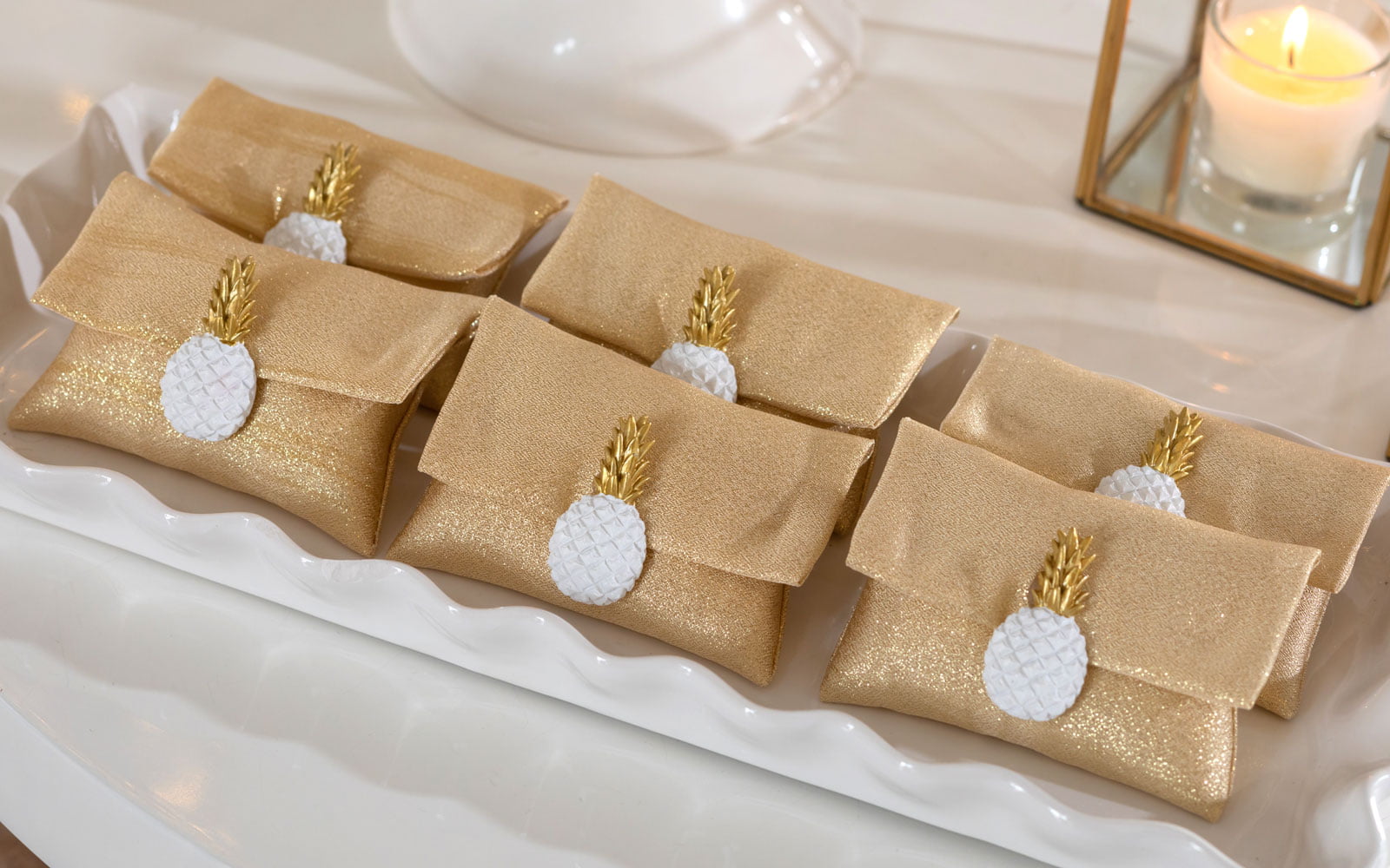 Applicazione Matrimonio Tema Tropical Chic Magnete Ananas