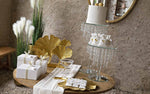 Applicazione Tema Tropical Chic Foglia Gingko Bianco Oro