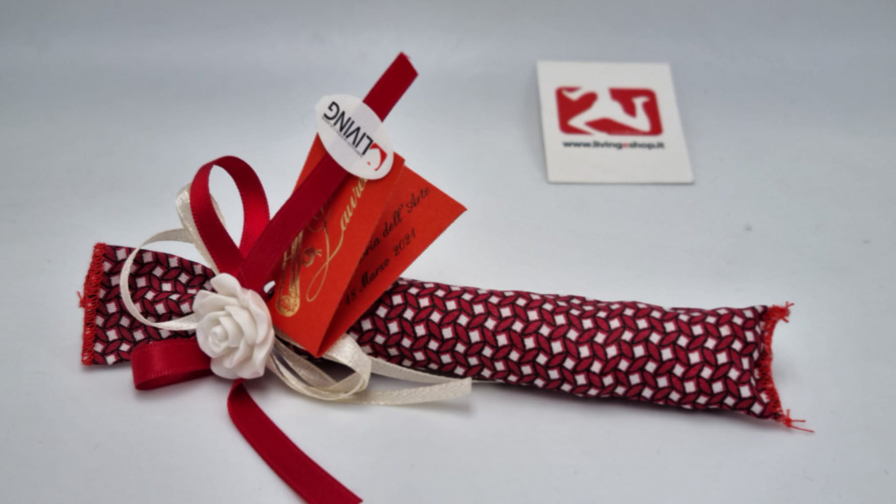 Sacchetto laurea  alveare bianco e rosso