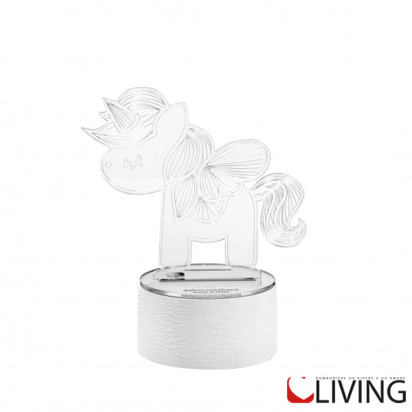 Lumetto unicorno in plex con luce a led