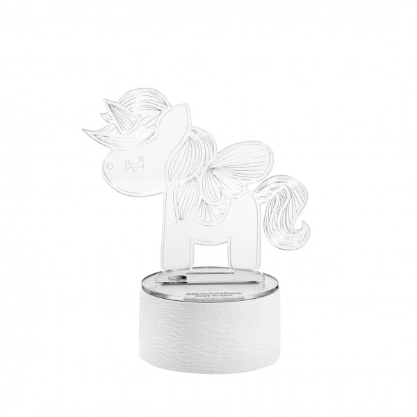 Lumetto unicorno in plex con luce a led