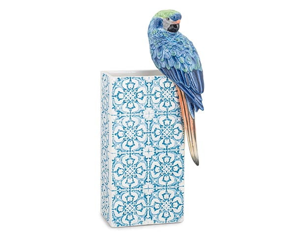 Addobbo tema tropicale vaso con  Macao blu dolomite
