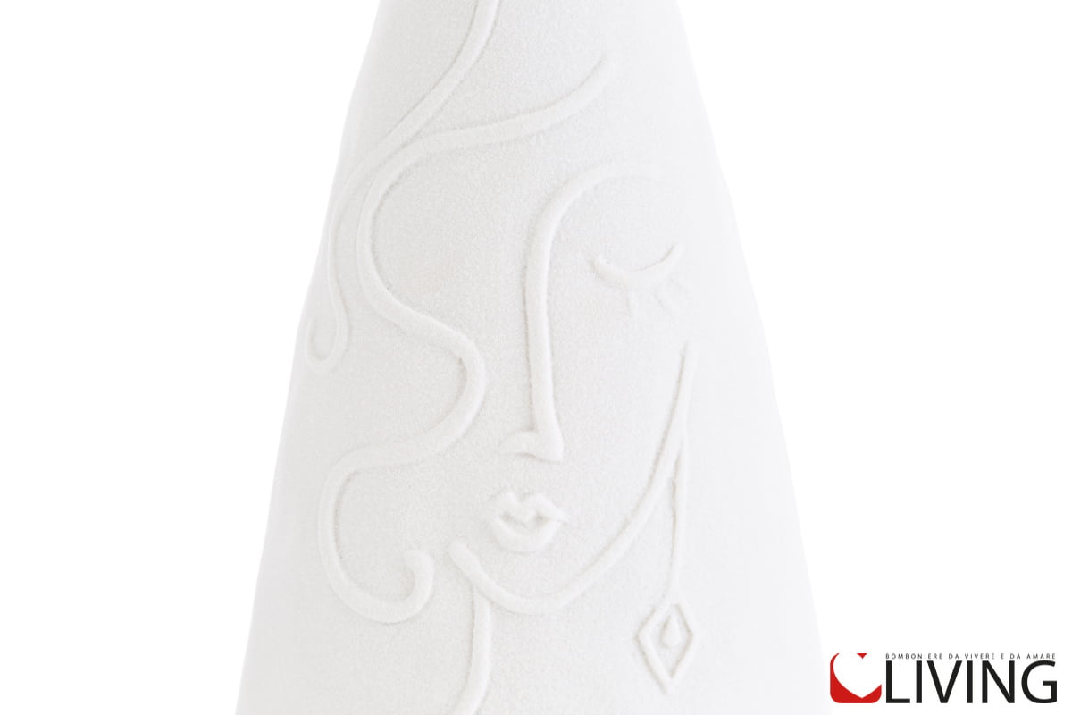 vaso conico porcellana bianca