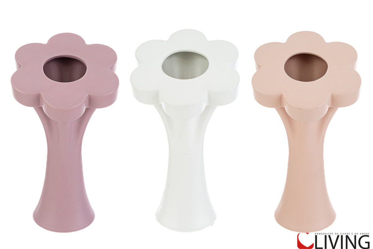 bomboniera vaso stilizzato fiore ceramica