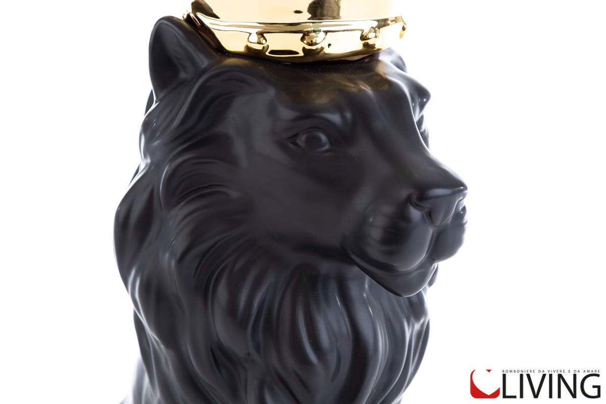 vaso leone nero porcellana