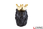 vaso leone nero porcellana