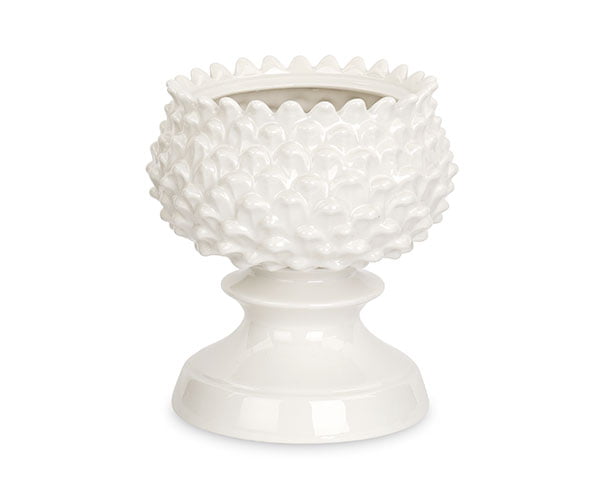 Addobbo matrimonio vaso pigna bianca