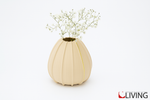 bomboniera vaso porcellana beige sabbia con scanalature verticali
