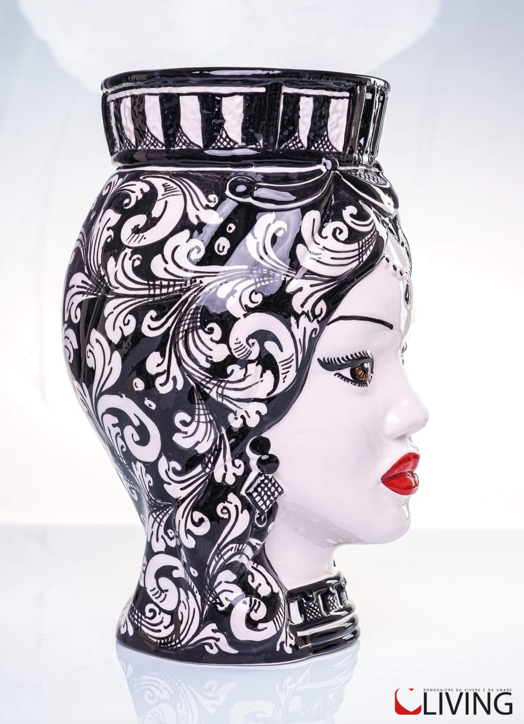 vaso testa di moro donna linea “tormalina nera”