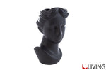 vaso testa donna porcellana nera