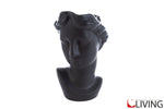 vaso testa donna porcellana nera