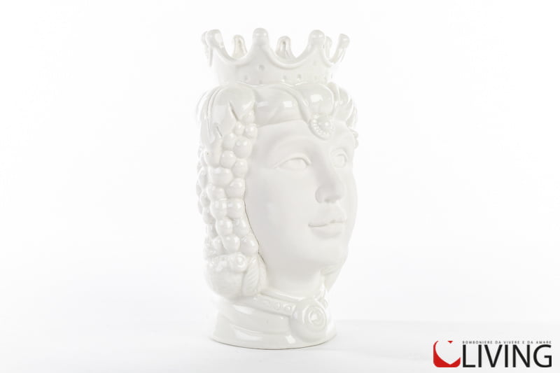 bomboniera tipica siciliana vaso testa di moro in porcellana bianca