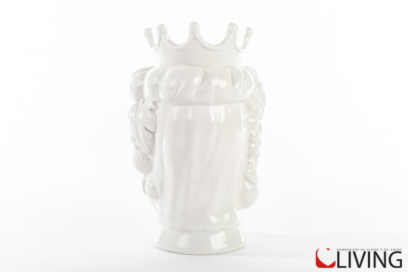 bomboniera tipica siciliana vaso testa di moro in porcellana bianca