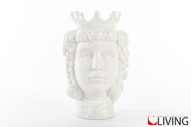 bomboniera tipica siciliana vaso testa di moro in porcellana bianca
