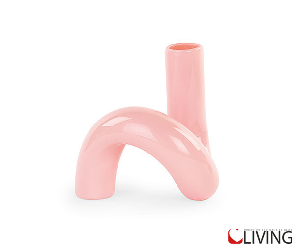 bomboniera vasetto attorcigliato vetro rosa