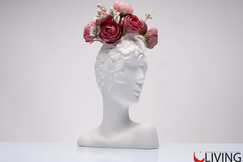 bomboniera vaso viso donna con quadrifogli