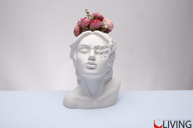 bomboniera vaso busto donna bianco