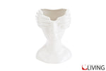 vaso viso uomo porcellana bianca