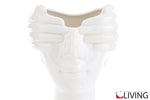 vaso viso uomo porcellana bianca