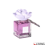 bomboniera profumatore in vetro con rosa in gesso