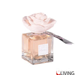 bomboniera profumatore in vetro con rosa in gesso