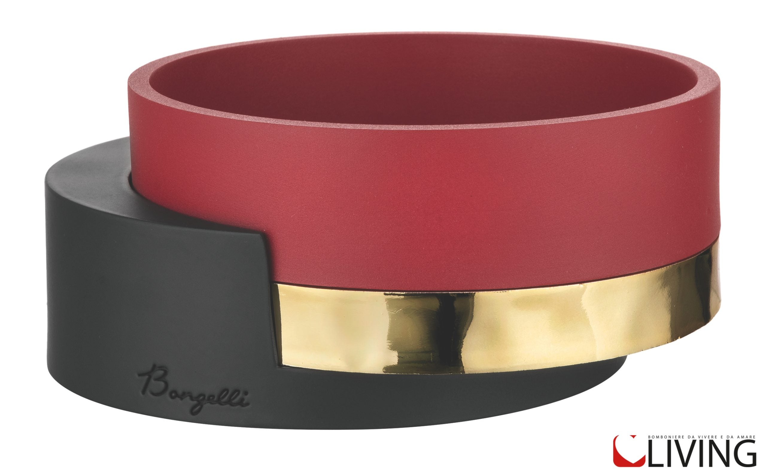 vuotatasche rosso con dettagli oro